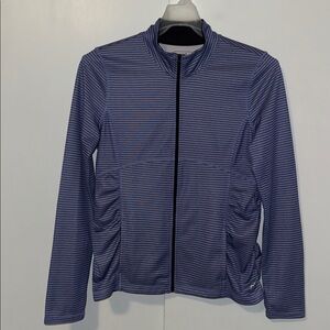 Be Inspired Activewear Jacket Full Zip Long Sleeve Purple Stripe Women’s L Large
